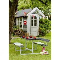 Plus A/S Plus Basic Børnesæt Bord-bænkesæt M/1 Ryglæn Sort 185801-15