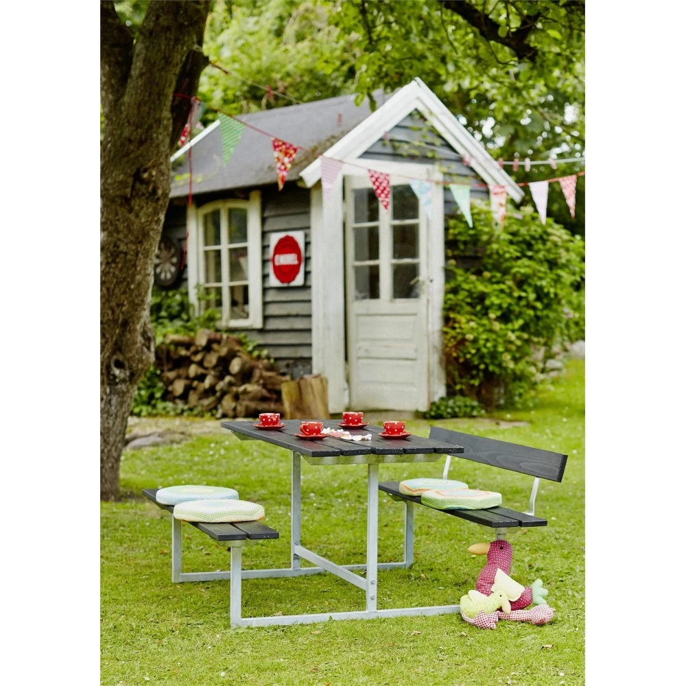 Plus A/S Plus Basic Børnesæt Bord-bænkesæt M/1 Ryglæn Sort 185801-15 1 Plus A/S Plus Basic Børnesæt Bord-bænkesæt M/1 Ryglæn Sort 185801-15