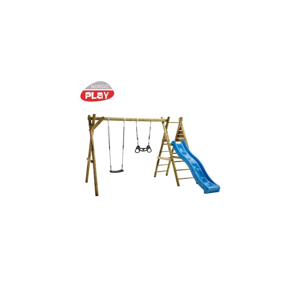 NORDIC PLAY Gyngestativ 240 Cm Med Platform M/1 Sort Gynge Og 1 Sort Trapez Inkl. Blå Rutsjebane - 805-628 3 NORDIC PLAY Gyngestativ 240 Cm Med Platform M/1 Sort Gynge Og 1 Sort Trapez Inkl. Blå Rutsjebane - 805-628 - Billede 3