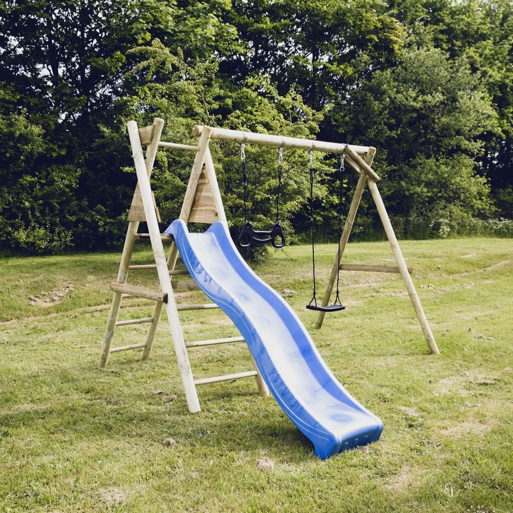 NORDIC PLAY Gyngestativ 265 Cm Med Platform M/1 Sort Gynge Og 1 Sort Trapez Inkl. Blå Rutsjebane - 805-625 2 NORDIC PLAY Gyngestativ 265 Cm Med Platform M/1 Sort Gynge Og 1 Sort Trapez Inkl. Blå Rutsjebane - 805-625 - Billede 2