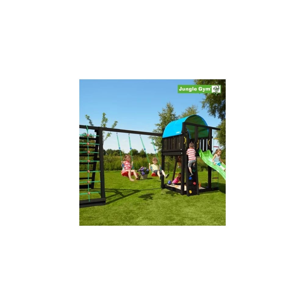 Jungle Gym Villa Legetårn Komplet Inkl. Climb Module Xtra Ekskl. Rutschebane, Grundmalet Sort - 806-285CB 2 Jungle Gym Villa Legetårn Komplet Inkl. Climb Module Xtra Ekskl. Rutschebane, Grundmalet Sort - 806-285CB - Billede 2