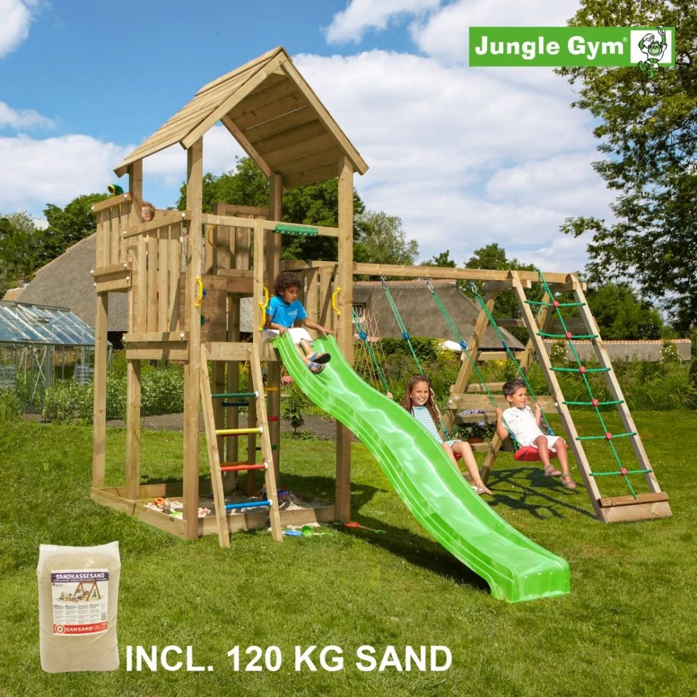 Jungle Gym Palace Legetårn Komplet Inkl. Climb Module Xtra Og Rutschebane - 804-276CX 1 Jungle Gym Palace Legetårn Komplet Inkl. Climb Module Xtra Og Rutschebane - 804-276CX