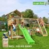 Jungle Gym Chalet Legetårn Komplet Inkl. Climb Module Xtra, 120 Kg Sand Og Grøn Rutschebane - 804-271CXSG