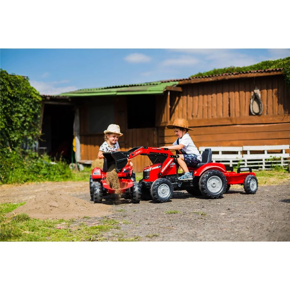 FALK Massey Ferguson Frontlæsser Med Vogn 3 FALK Massey Ferguson Frontlæsser Med Vogn - Billede 3