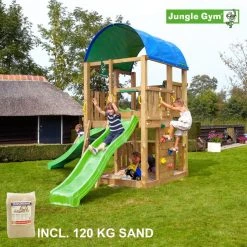 Jungle Gym Farm Legetårn Komplet Inkl. Swing Module Xtra Og Rutschebane - 804-272SX