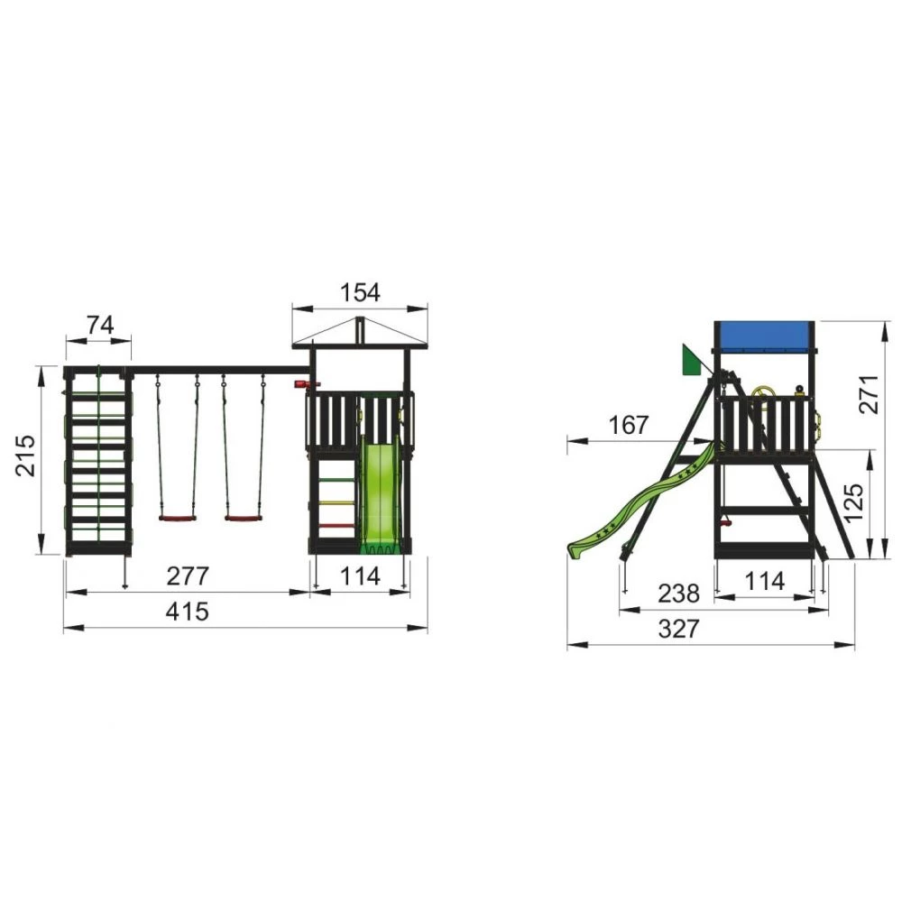 Jungle Gym Hut Legetårn Komplet Inkl. Climb Module Xtra Og Rutschebane, Grundmalet Sort - 806-282CX 1 Jungle Gym Hut Legetårn Komplet Inkl. Climb Module Xtra Og Rutschebane, Grundmalet Sort - 806-282CX