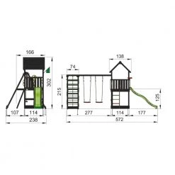 Jungle Gym Club Legetårn Komplet Inkl. Climb Module Xtra Og Rutschebane, Grundmalet Sort - 806-284CX