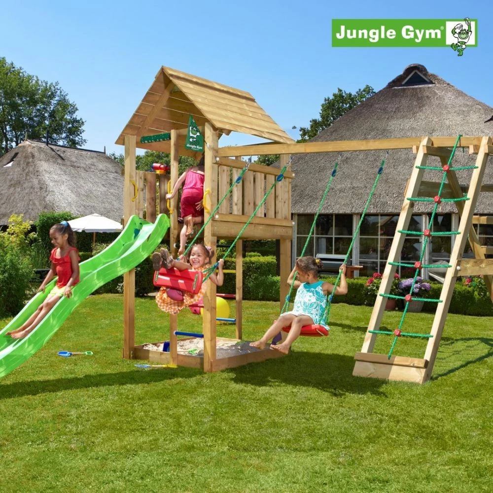 Jungle Gym Cabin Legetårn Komplet Inkl. Climb Module Xtra Ekskl. Rutschebane - 804-283CB 1 Jungle Gym Cabin Legetårn Komplet Inkl. Climb Module Xtra Ekskl. Rutschebane - 804-283CB
