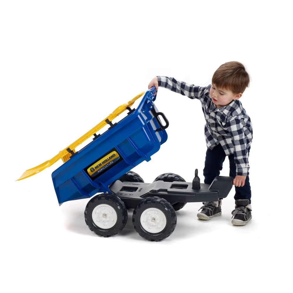 FALK New Holland Vogn Med Tiplad, Rive Og Skovl 4 FALK New Holland Vogn Med Tiplad, Rive Og Skovl - Billede 4