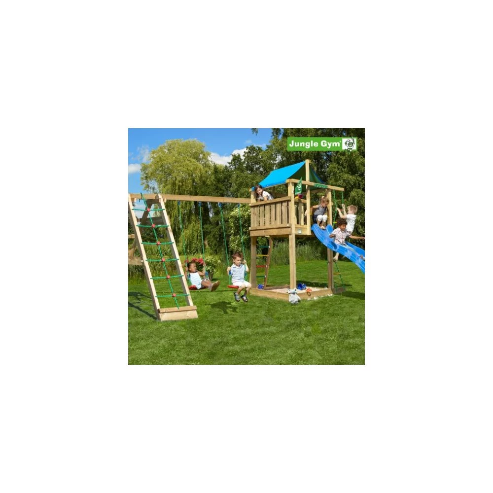 Jungle Gym Lodge Legetårn Komplet Inkl. Climb Module Xtra Ekskl. Rutschebane - 804-274CB 1 Jungle Gym Lodge Legetårn Komplet Inkl. Climb Module Xtra Ekskl. Rutschebane - 804-274CB