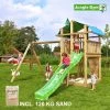 Jungle Gym Fort Legetårn Komplet Inkl. Swing Module Xtra, 120 Kg Sand Og Grøn Rutschebane - 804-275SXSG