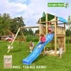 Jungle Gym Fort Legetårn Komplet Inkl. Swing Module Xtra, 120 Kg Sand Og Blå Rutschebane - 804-275SXSB