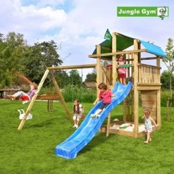 Jungle Gym Fort Legetårn Komplet Inkl. Swing Module Xtra Og Rutschebane - 804-275SX