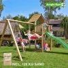 Jungle Gym Cubby Legetårn Komplet Inkl. Swing Module Xtra, 120 Kg Sand Og Grøn Rutschebane - 804-269SXSG