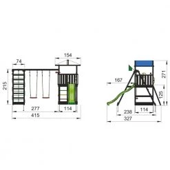 Jungle Gym Hut Legetårn Komplet Inkl. Climb Module Xtra Ekskl. Rutschebane, Grundmalet Sort - 806-282CB