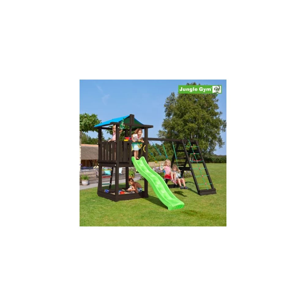 Jungle Gym Hut Legetårn Komplet Inkl. Climb Module Xtra Ekskl. Rutschebane, Grundmalet Sort - 806-282CB 2 Jungle Gym Hut Legetårn Komplet Inkl. Climb Module Xtra Ekskl. Rutschebane, Grundmalet Sort - 806-282CB - Billede 2