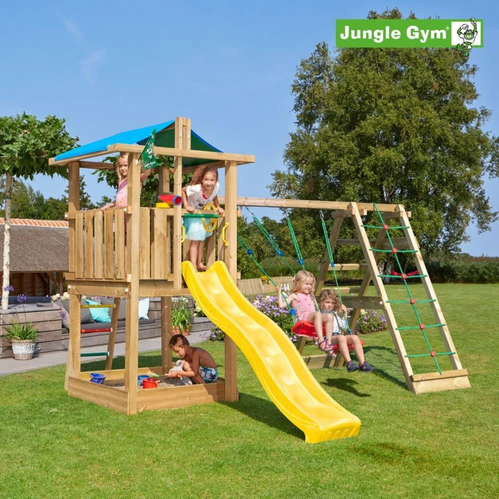 Jungle Gym Hut Legetårn Komplet Inkl. Climb Module Xtra Og Rutschebane - 804-282NCX 1 Jungle Gym Hut Legetårn Komplet Inkl. Climb Module Xtra Og Rutschebane - 804-282NCX