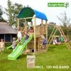 Jungle Gym Farm Legetårn Komplet, Inkl. 120 Kg Sand Og Blå Rutschebane - 804-272SAB