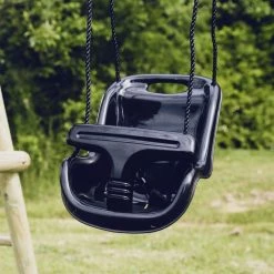 NORDIC PLAY Babygynge Med Høj Ryg Ekstra Kraftig Plast Sort M/ Sort Reb - 805-469