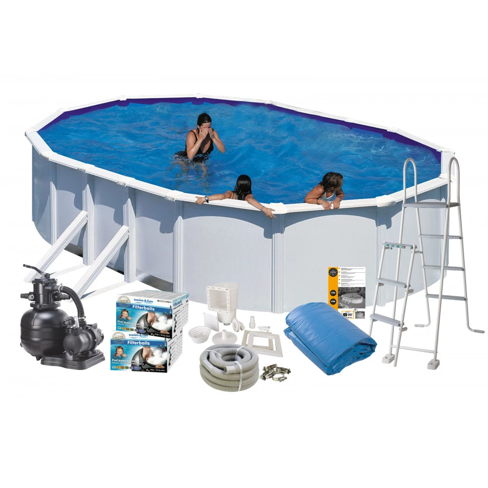 Swim & Fun Pool Basic 120 730x375 Cm Hvid - 2705 1 Swim & Fun Pool Basic 120 730x375 Cm Hvid - 2705