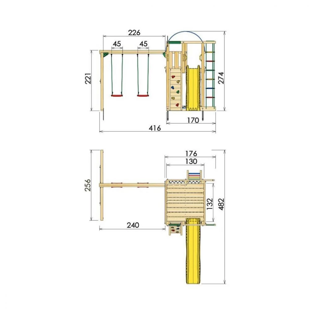 Jungle Gym Villa Legetårn Komplet Inkl. Swing Module Xtra Ekskl. Rutschebane - 804-285SB 1 Jungle Gym Villa Legetårn Komplet Inkl. Swing Module Xtra Ekskl. Rutschebane - 804-285SB