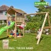Jungle Gym Cottage Legetårn Komplet Inkl. Swing Module Xtra, 120 Kg Sand Og Grøn Rutschebane - 804-270SXSG