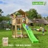 Jungle Gym Chalet Legetårn Komplet, Inkl. 120 Kg Sand Og Grøn Rutschebane - 804-271SG