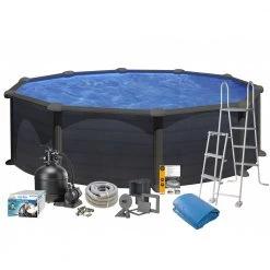 Swim & Fun Pool Basic 132 Ø460 Cm, Sort Grafit - 2734