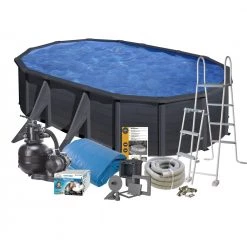 Swim & Fun Pool Basic 120 500x300 Cm Sort Graphite - 2718
