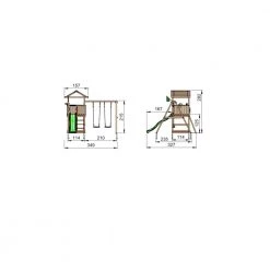 Jungle Gym House Legetårn Komplet Inkl. Swing Module Xtra Ekskl. Rutschebane - 804-312SB