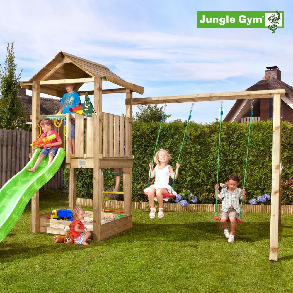 Jungle Gym House Legetårn Komplet Inkl. Swing Module Xtra Ekskl. Rutschebane - 804-312SB 2 Jungle Gym House Legetårn Komplet Inkl. Swing Module Xtra Ekskl. Rutschebane - 804-312SB - Billede 2