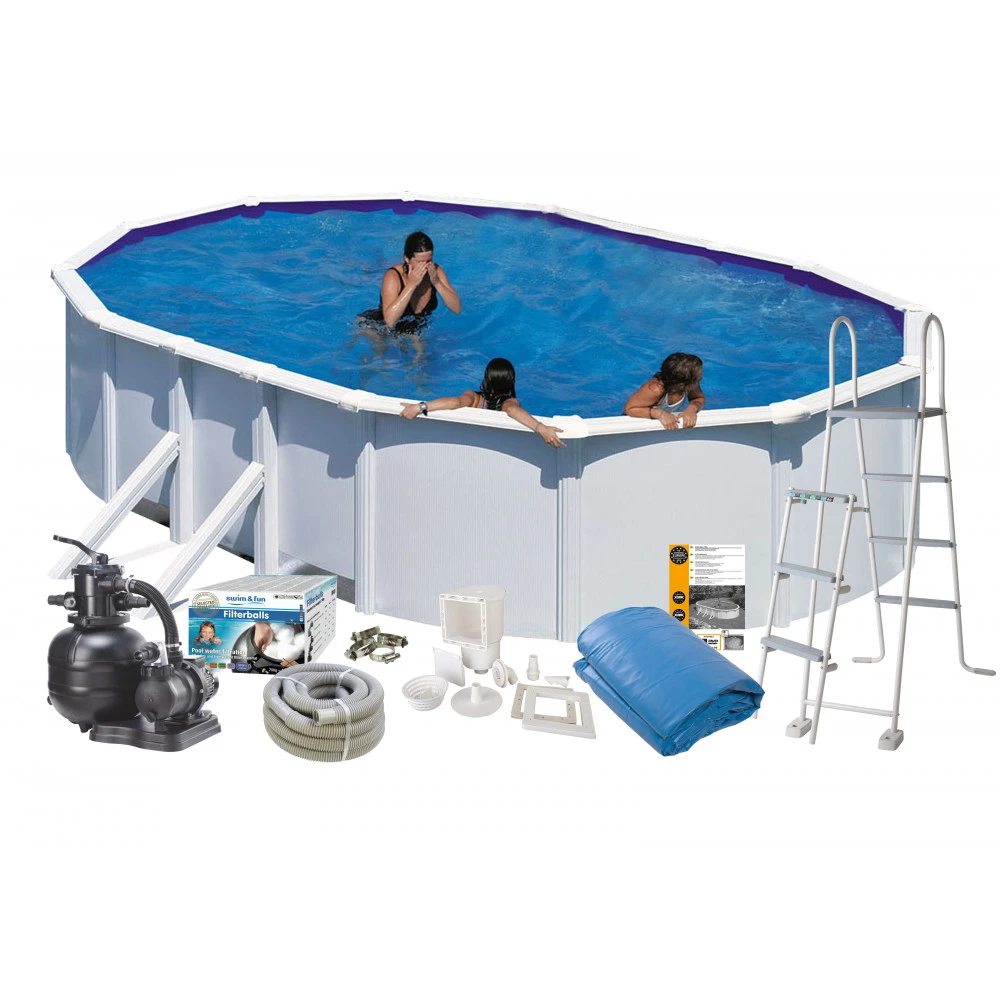 Swim & Fun Pool Basic 132 500x300 Cm Hvid Sidesup. - 2727 1 Swim & Fun Pool Basic 132 500x300 Cm Hvid Sidesup. - 2727