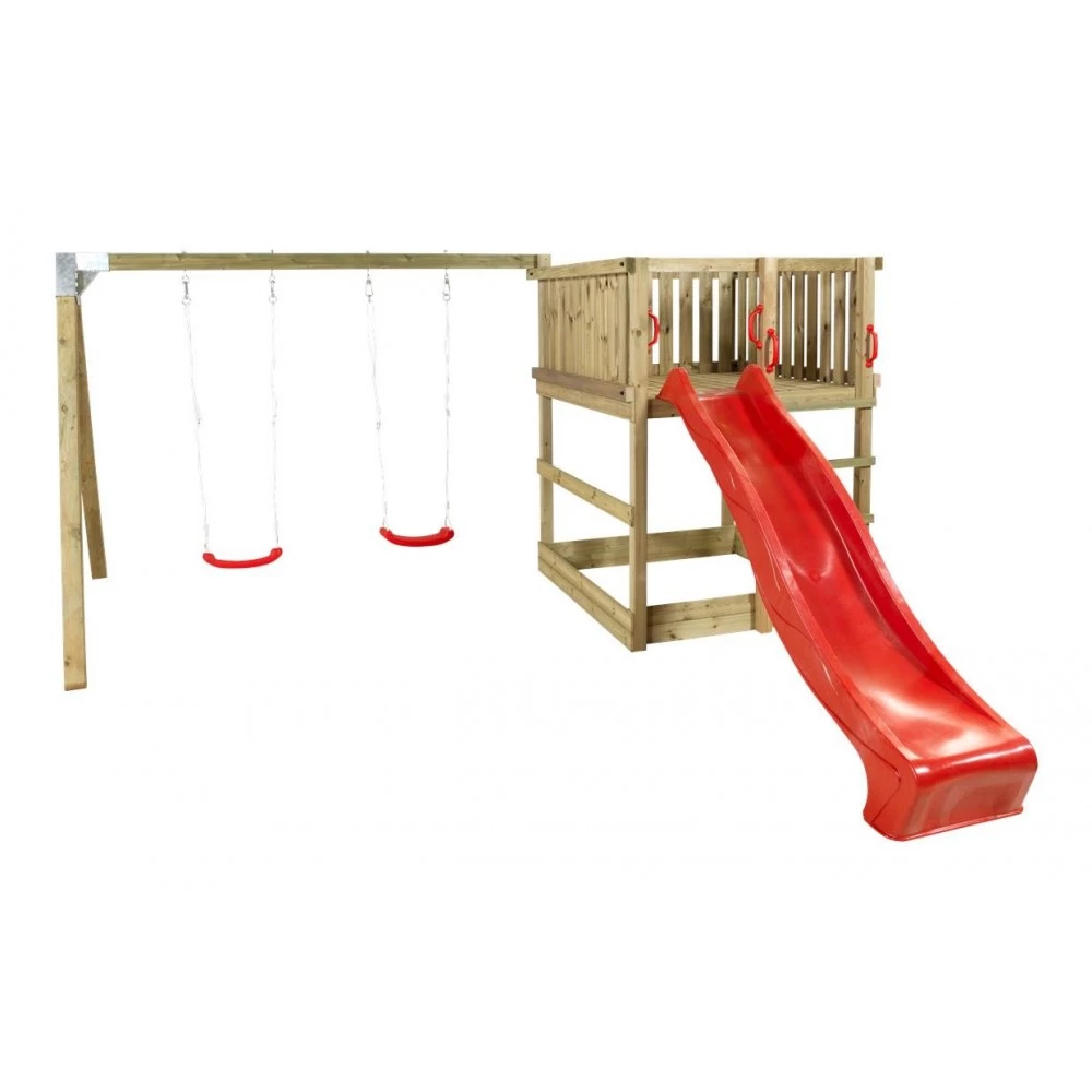Plus A/S Plus Play Legetårn Trykimprægneret Inkl. Gyngestativ Rød Rutsjebane Og Gyngesæder 185282-5 2 Plus A/S Plus Play Legetårn Trykimprægneret Inkl. Gyngestativ Rød Rutsjebane Og Gyngesæder 185282-5 - Billede 2
