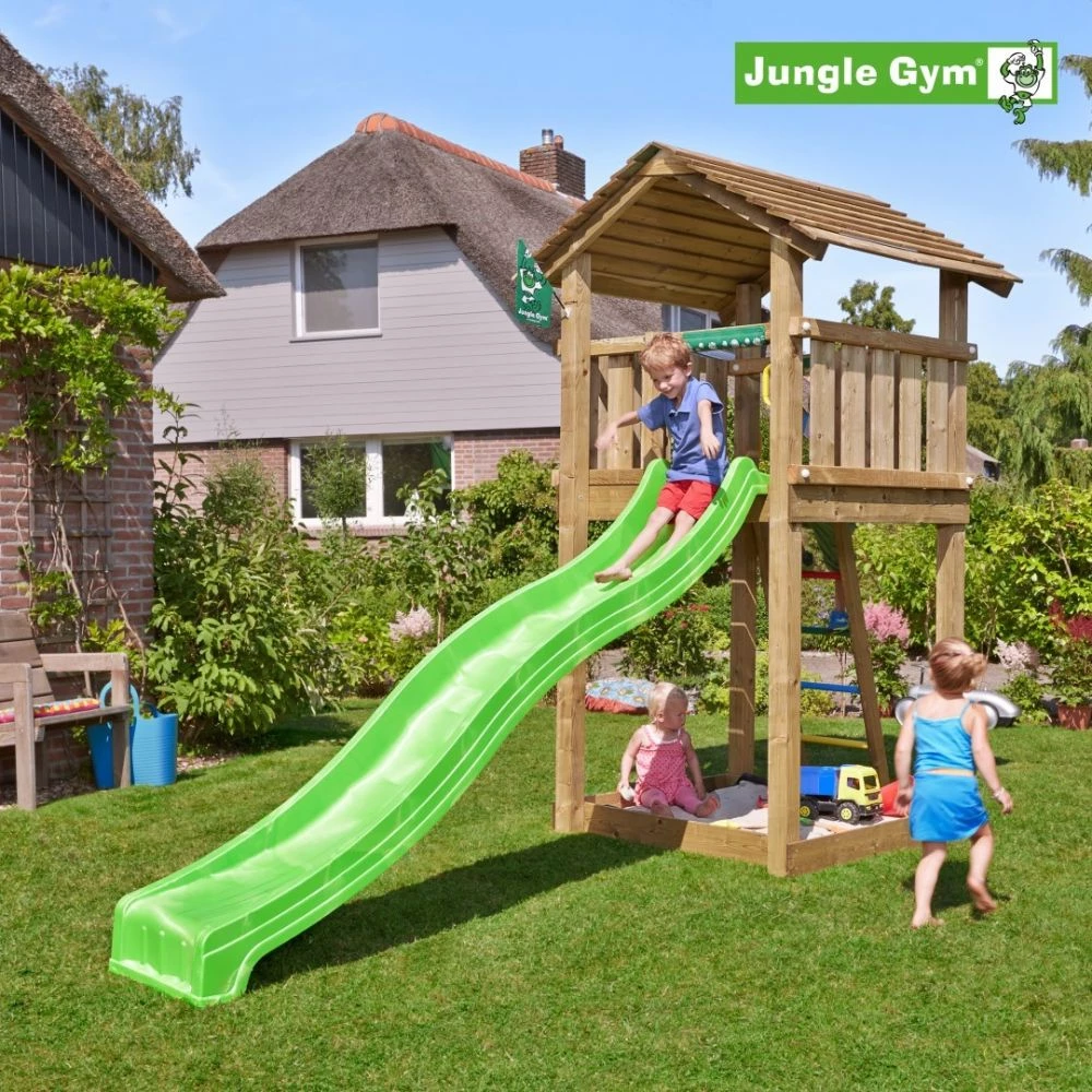Jungle Gym Cottage Legetårn Komplet Inkl. Rutschebane - 804-270 1 Jungle Gym Cottage Legetårn Komplet Inkl. Rutschebane - 804-270