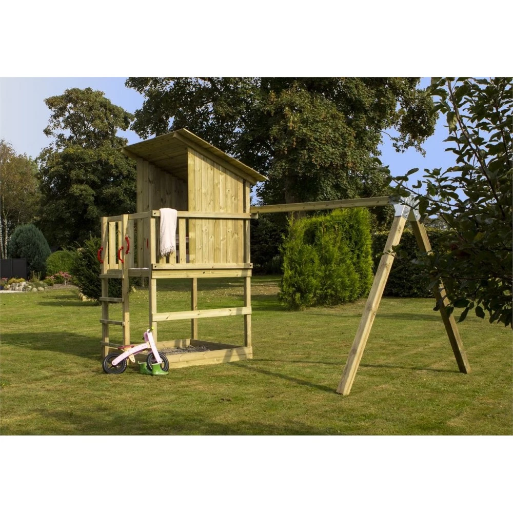 Plus A/S Plus Play Legetårn M/skråt Tag Trykimprægneret Inkl. Gyngestativ 185280-1 1 Plus A/S Plus Play Legetårn M/skråt Tag Trykimprægneret Inkl. Gyngestativ 185280-1