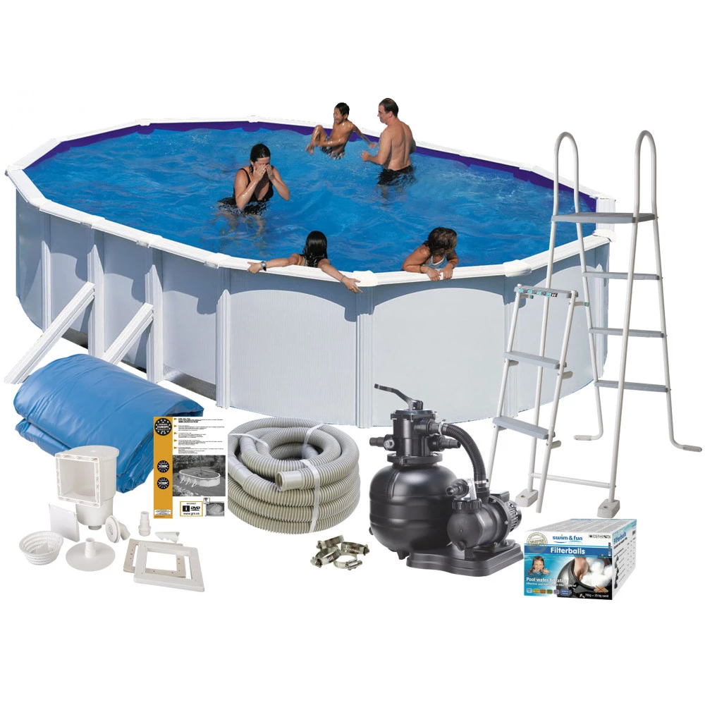Swim & Fun Pool Basic 120 500x300 Cm Hvid - 2703 1 Swim & Fun Pool Basic 120 500x300 Cm Hvid - 2703