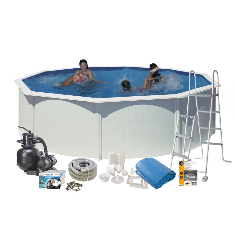 Swim & Fun Pool Basic 120 Ø460 Cm Hvid - 2701 1 Swim & Fun Pool Basic 120 Ø460 Cm Hvid - 2701