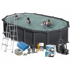 Swim & Fun Pool Basic 132 610x375, Sort Grafit - 2736