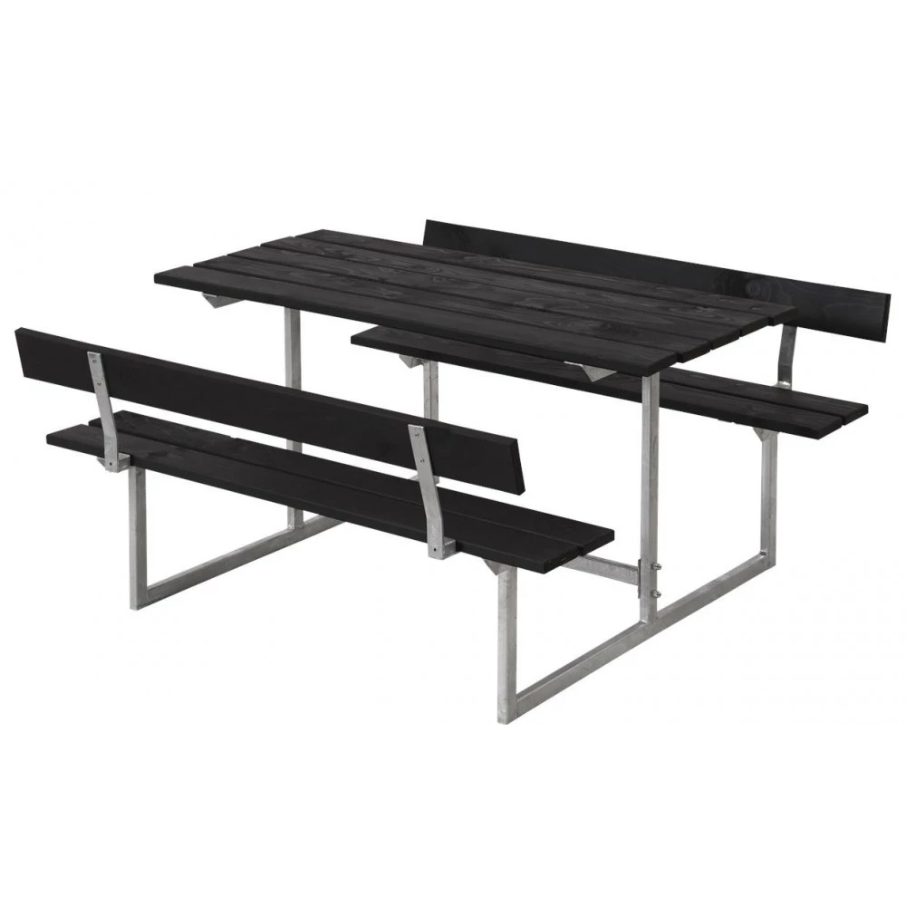 Plus A/S Plus Basic Børnesæt Bord-bænkesæt M/2 Ryglæn Sort 185802-15 1 Plus A/S Plus Basic Børnesæt Bord-bænkesæt M/2 Ryglæn Sort 185802-15